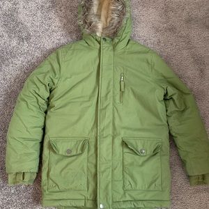 Cat & Jack Kids Green Parka Jacket Girls Winter Coat size M 8/10
